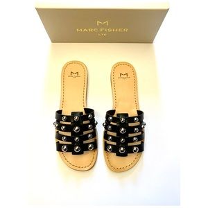 NEW Marc Fisher Pava Studded Flat Sandals